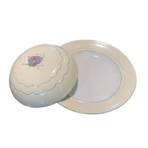 Noritake Hand Painted Food Dome / Cloche / Pancake Plate with Serving Plate